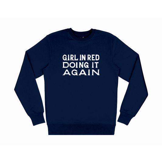 Doing It Again Logo Blue Sweater